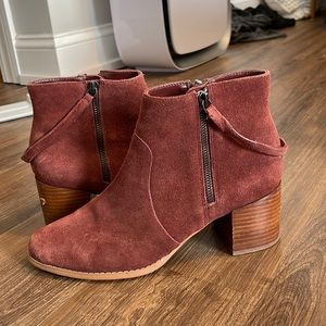 Sole Society Everleigh Burgendy Suede Booties